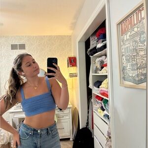 Lovers + Friends Sky Blue Knit Top